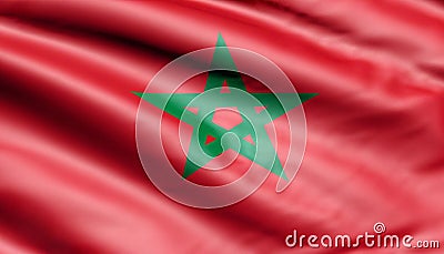 Flag of Morocco with folds Stock Photo