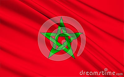 Flag of Morocco, Rabat Stock Photo