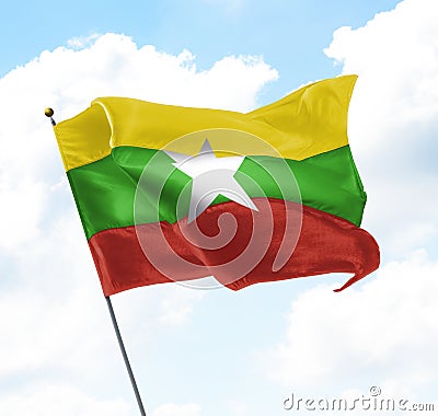 Flag of Myanmar Burma Stock Photo