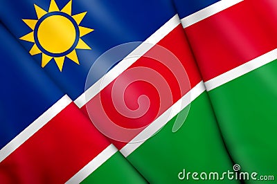 Flag of Namibia Cartoon Illustration