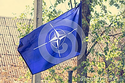 The flag of the NATO Stock Photo