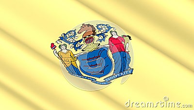 Flag of New Jersey state Cartoon Illustration