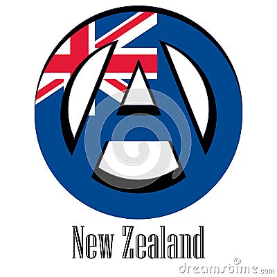 Flag of New Zealand of the world in the form of a sign of anarchy Stock Photo