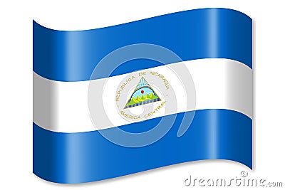 Nicaragua - waving country flag, shadow Stock Photo