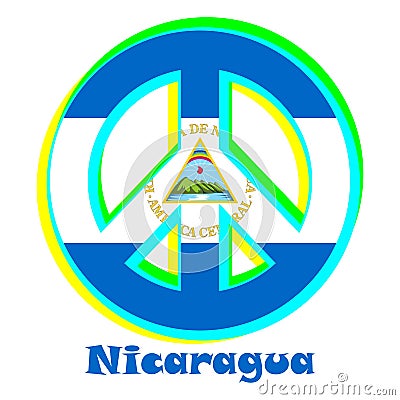 Flag of Nicaragua as a sign of pacifism Stock Photo