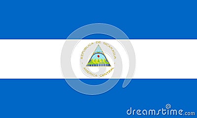 Flag of Nicaragua. Republic of Nicaragua Stock Photo