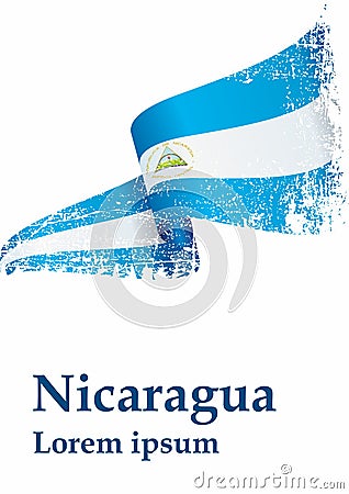 Flag of Nicaragua, Republic of Nicaragua. Template for award design, an official document with the flag of Nicaragua and other use Cartoon Illustration