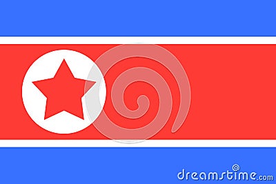 Flag Of North Korea. Close-up view. Patriotism. Stock Photo