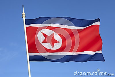 Flag of North Korea Stock Photo