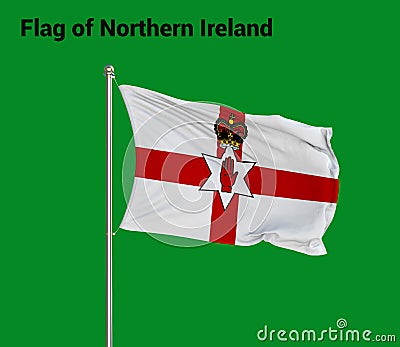 Flag Of Northern Ireland, Northern Ireland flag, National flag of Northern Ireland. Pole flag of Northern Ireland Stock Photo