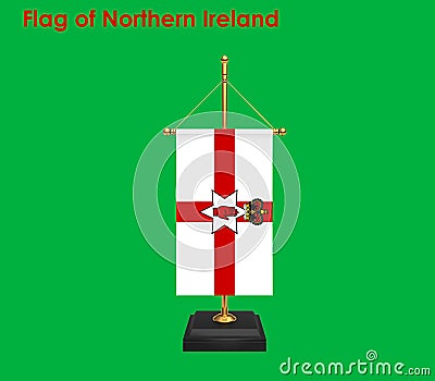 Flag Of Northern Ireland, Northern Ireland flag, National flag of Northern Ireland. Table flag of Northern Ireland Stock Photo