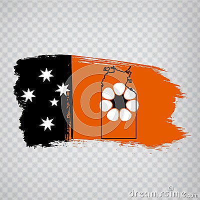 Flag Northern Territory of Australia from brush strokes. Blank map Northern Territory. Australia. High quality map and flag for y Vector Illustration