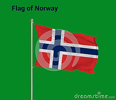 Flag Of Norway, Norway flag, National flag of Norway. Pole flag of Norway Stock Photo