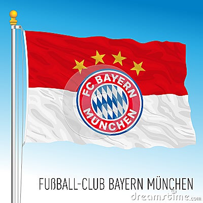 Flag ogf the Bayern Munchen footbal club, Germany, editorial Vector Illustration