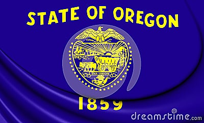 Flag of Oregon, USA. Stock Photo