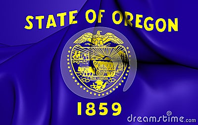 Flag of the Oregon, USA. Stock Photo