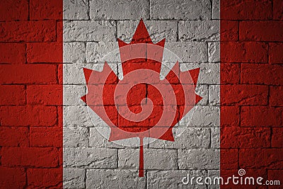 Flag with original proportions. grunge flag of Canada Stock Photo