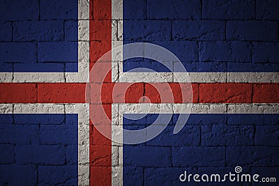 Flag with original proportions. grunge flag of Iceland Stock Photo