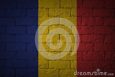 Flag with original proportions. grunge flag of Romania Stock Photo