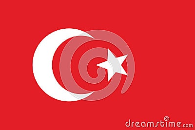 Flag of the Ottoman Empire from 1844 to 1922 Vector Illustration