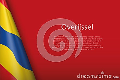 flag Overijssel, state of Netherlands, isolated on background with copyspace Vector Illustration