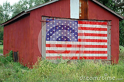 Flag Painted on Barn Stock Photo