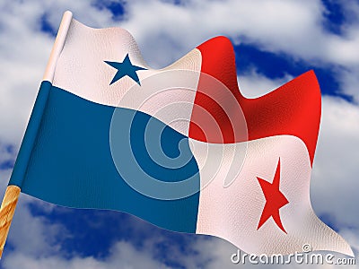 Flag. Panama Cartoon Illustration