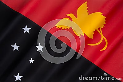 Flag of Papua New Guinea Stock Photo