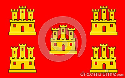 Flag of Poitou-Charentes, France Stock Photo