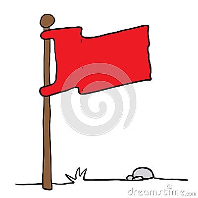 Flag on a pole Cartoon Illustration