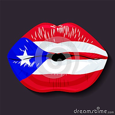 Flag of Puerto Rico Vector Illustration