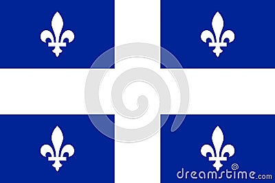 Flag of Quebec. Canada Stock Photo