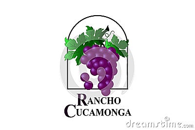 Flag of Rancho Cucamonga in San Bernardino County of California, United States Vector Illustration