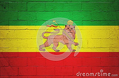 Flag of the Rastafari painted on a wall Stock Photo