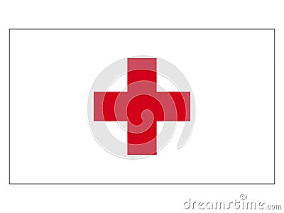 Flag of Red Cross Vector Illustration
