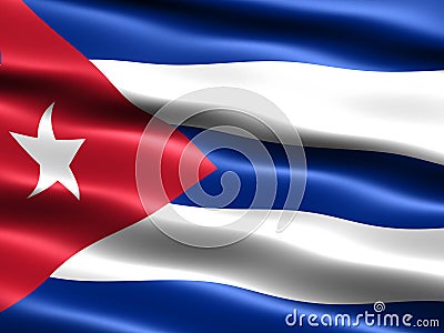 Flag of the Republic of Cuba Cartoon Illustration