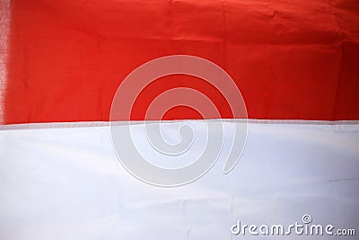 The flag of the Republic of Indonesia is red which means brave and white which means holy Stock Photo