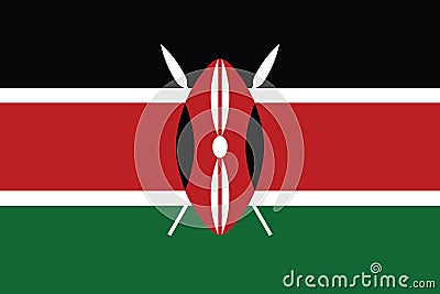 Flag of the Republic of Kenya Vector Illustration
