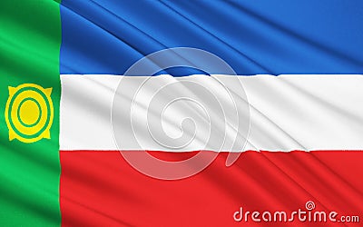 Flag of Republic of Khakassia, Russian Federation Stock Photo