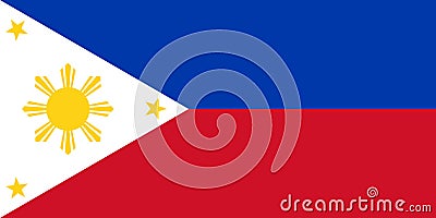 Flag of Republic of Philippines in peacetime, . Stock Photo