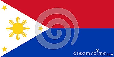 Flag of Republic of Philippines in wartime, . Stock Photo