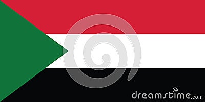 Flag of the Republic of Sudan Vector Illustration