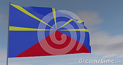 flag Reunion patriotism national freedom, 3D illustration Stock Photo