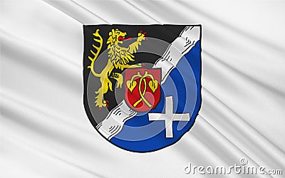 Flag of Rhein-Pfalz-Kreis of Rhineland-Palatinate, Germany Stock Photo