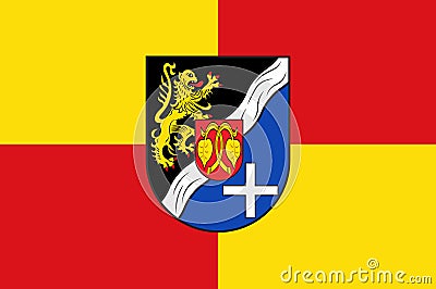 Flag of Rhein-Pfalz-Kreis of Rhineland-Palatinate, Germany Vector Illustration