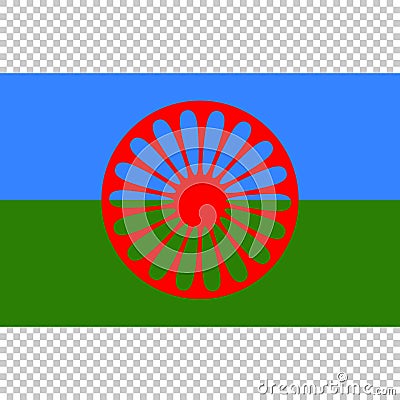 Flag of Romani People. Close Up vector Vector Illustration