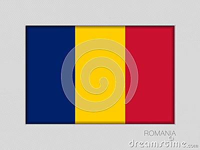 Flag of Romania. National Ensign Aspect Ratio 2 to 3 on Gray Vector Illustration