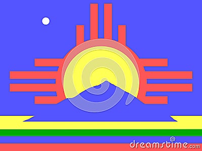 Flag Of Roswell City New Mexico Vector Illustration