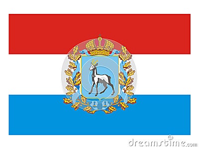 Flag of Samara Oblast Vector Illustration