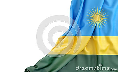 Flag of Rwanda with empty space on the left. Isolated. 3D Rendering Stock Photo